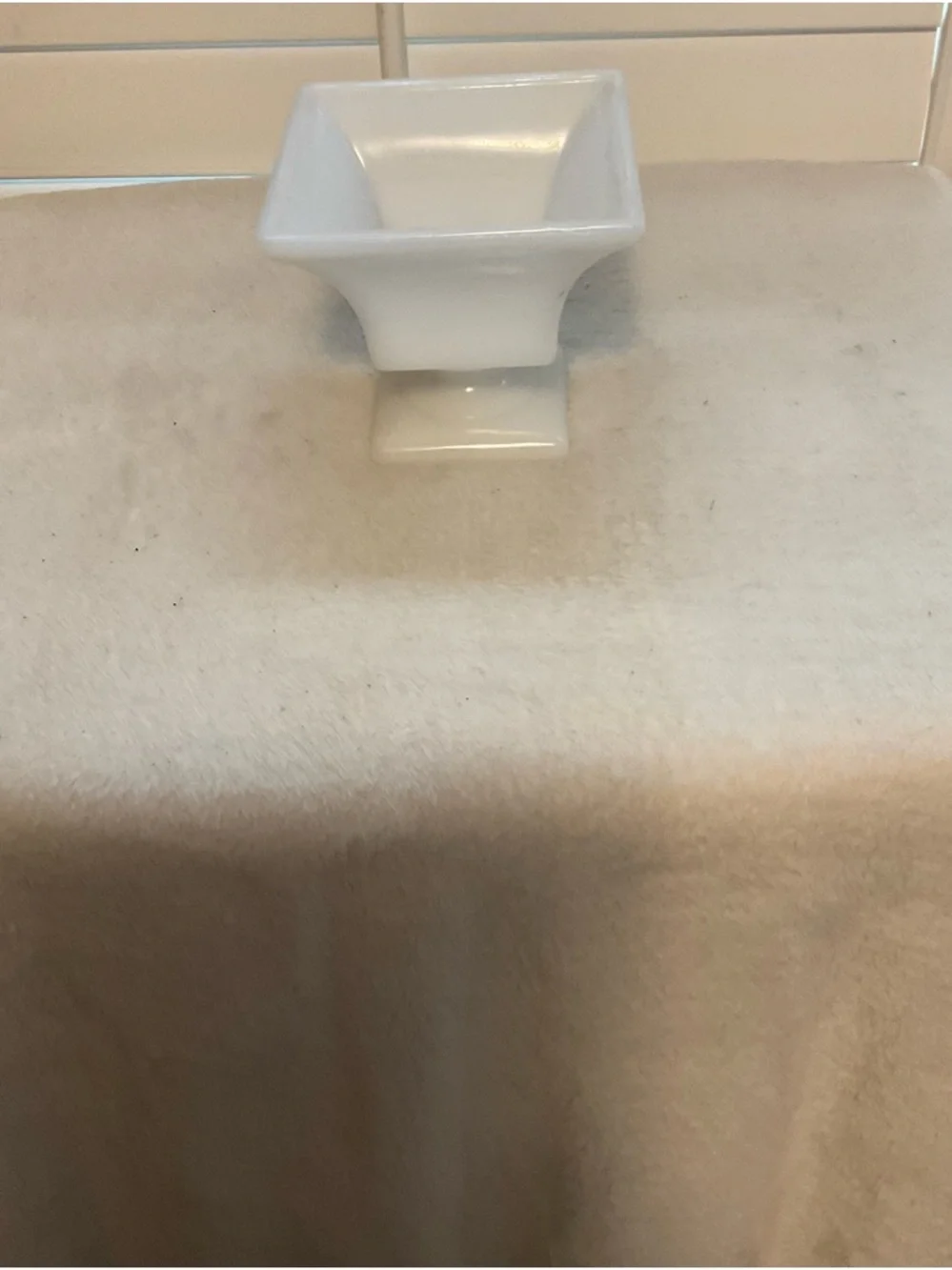 White Ceramic Square Pedestal Serving Dish
